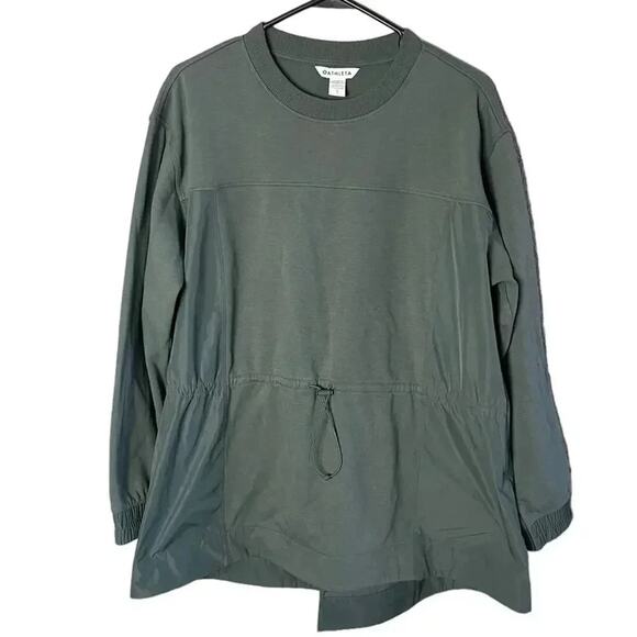 ATHLETA Triumph Hybrid Crewneck Sweatshirt Sz Large | Bali Green #532515 - Picture 2 of 9
